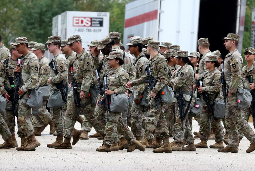 American soldiers on teh streets of the United States. Cries of Martial Law as Illinois National Guard deployment