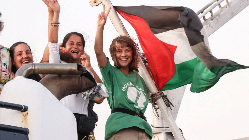 Gaza latest: Israel ‘harasses’ Greta Thunberg aid flotilla – as video shows ‘warship’ circling