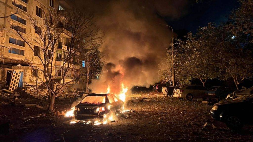 At least five killed in Ukraine after Russian missile and drone attack as Poland forced to scramble jets