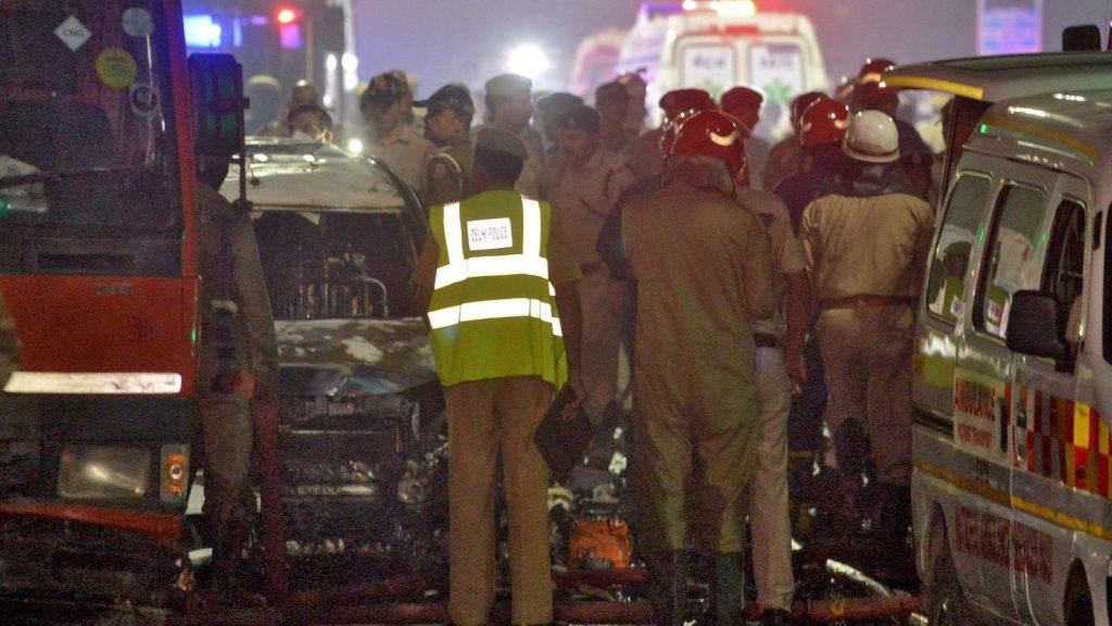 At least eight people killed in car explosion in New Delhi, police say