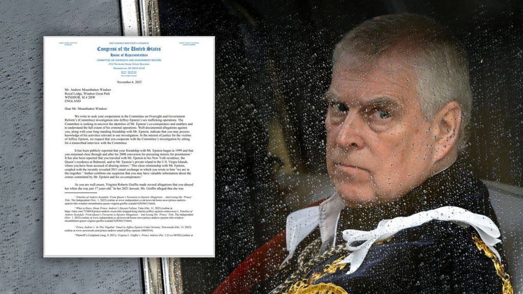 Andrew Mountbatten Windsor summoned by US Congress Andrew Mountbatten Windsor summoned by US Congress