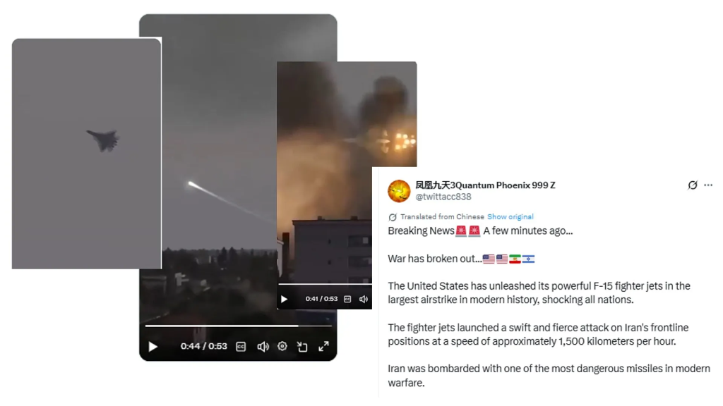 'US strike on Iran'? No, this is video game footage
