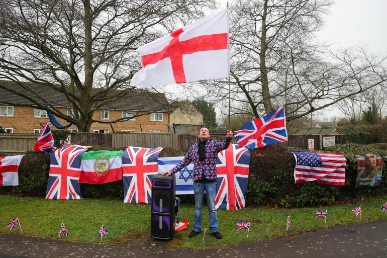 A man who described himself as a 'patriot counter-protester' and supports the U.S. and Israeli operation against <a href=