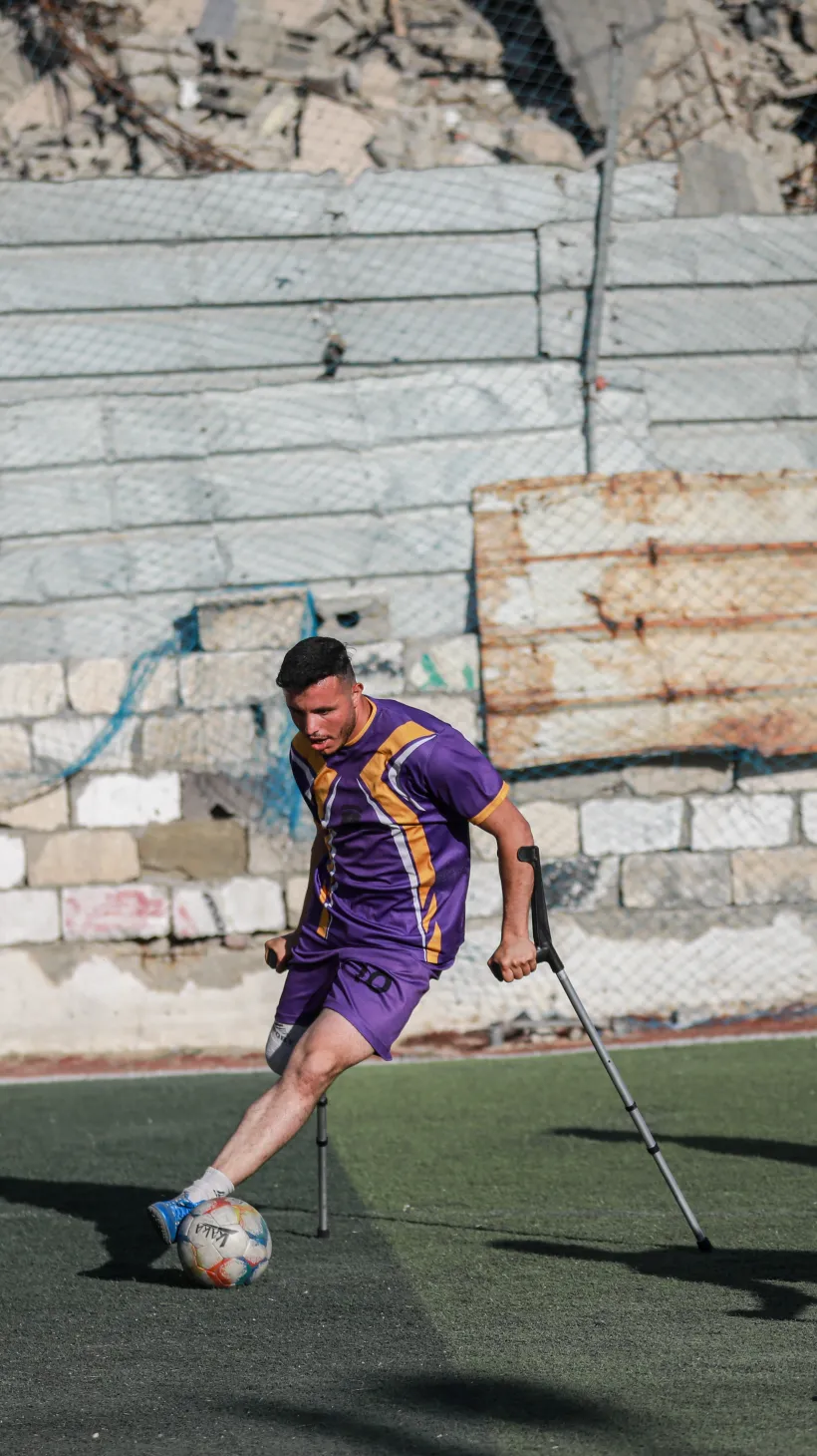 Gaza Irada playing football