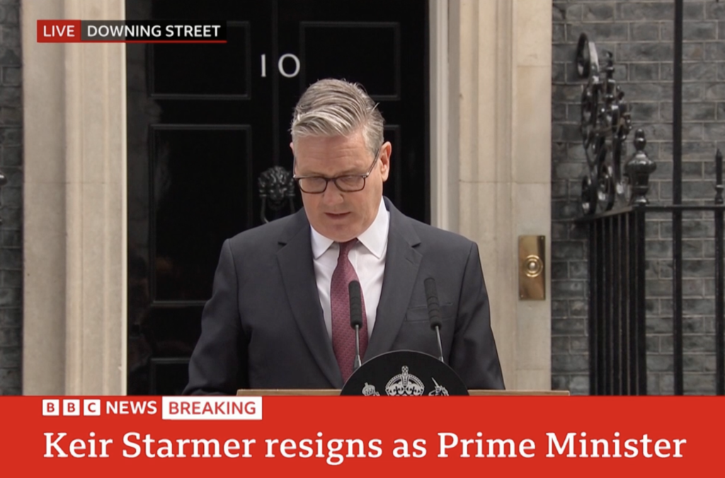 Keir Starmer resigns as Prime Minister Keir Starmer resigns as Prime Minister