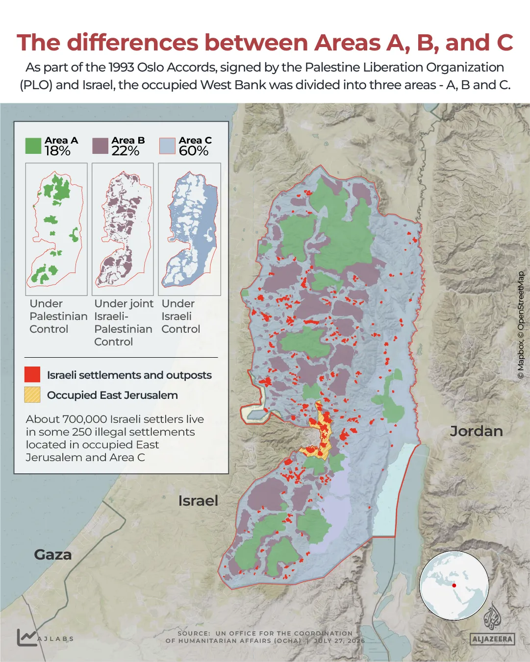 INTERACTIVE - Occupied West Bank - Area A B C - JULY 27, 2026