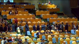 UN delegates walked out before Benjamin Netanyahu's speech leaving the great hall almost empty