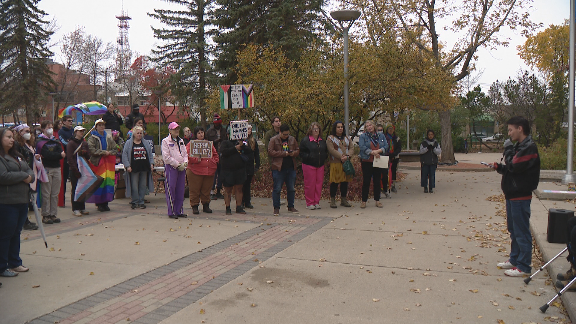 Supporters of trans rights rally in Saskatchewan against Bill 137 Supporters of trans rights rally in Saskatchewan against Bill 137